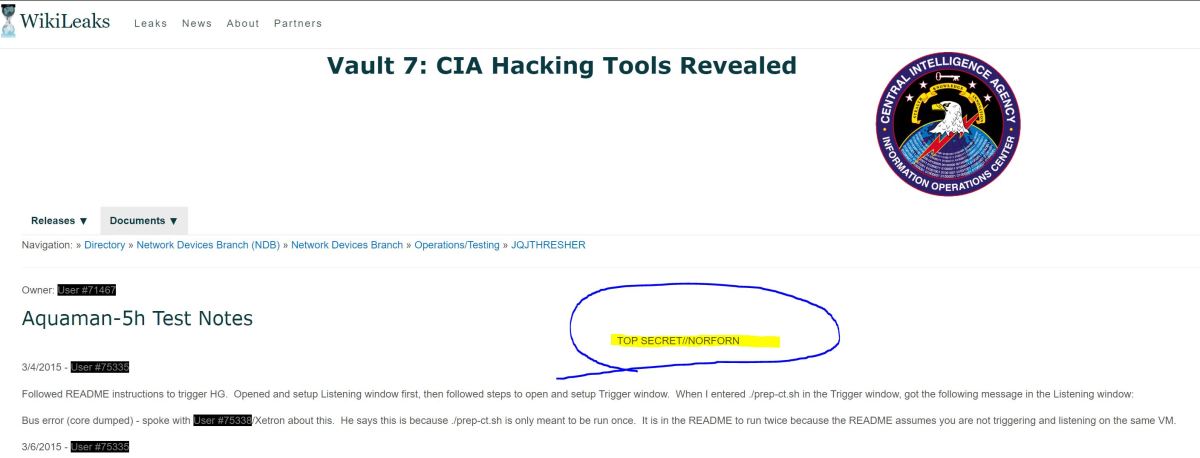 VAULT 7 &ldquo;YEAR ZERO&rdquo; CIA HACK  Wikileaks  – Press&nbsp;Release